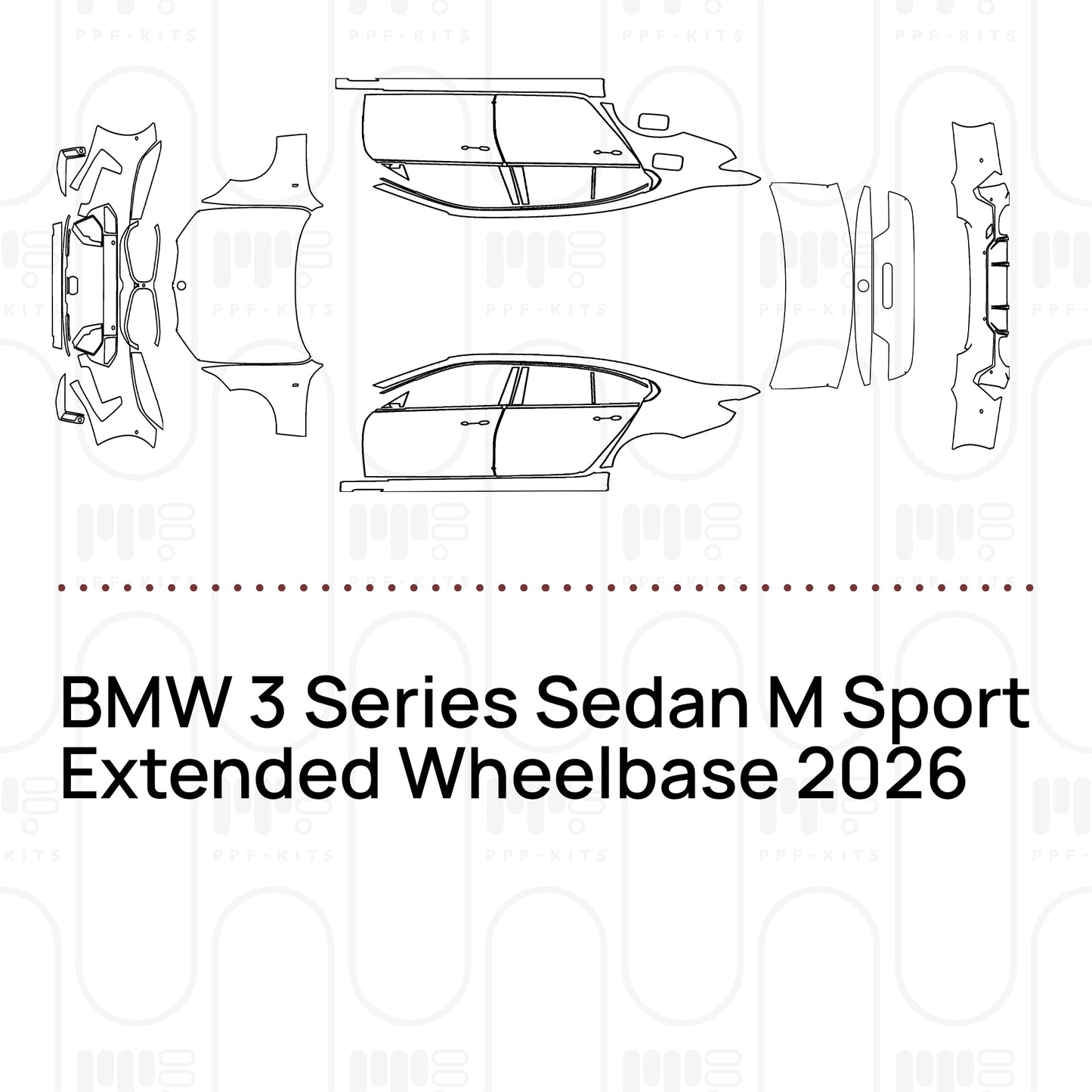 PPF precortado BMW 3 Series Sedan M Sport Extended Wheelbase 2026
