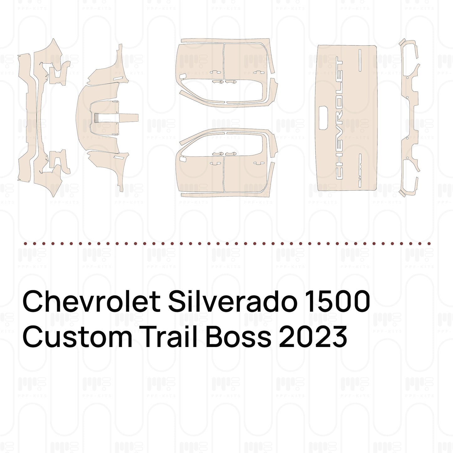 PPF precortado Chevrolet Silverado 1500 Custom Trail Boss 2023