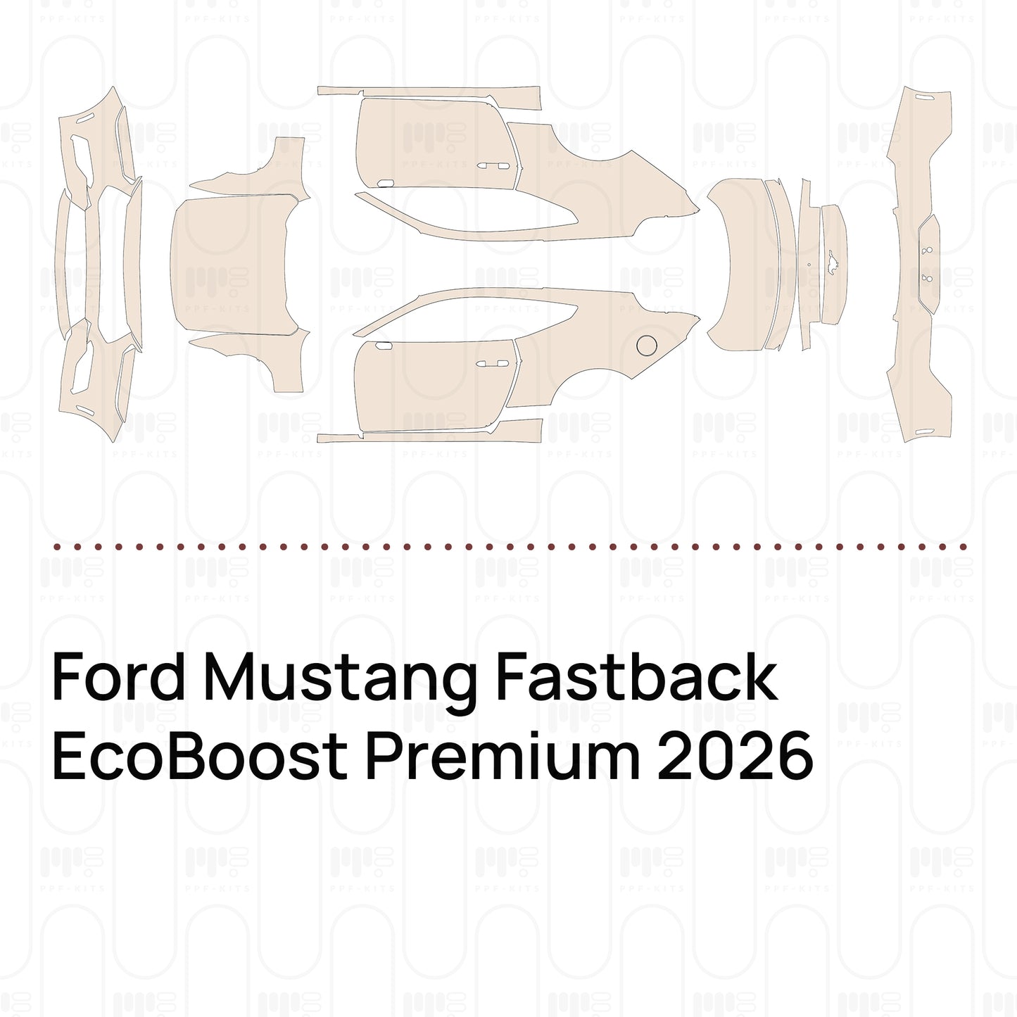 PPF precortado Ford Mustang Fastback EcoBoost Premium 2026