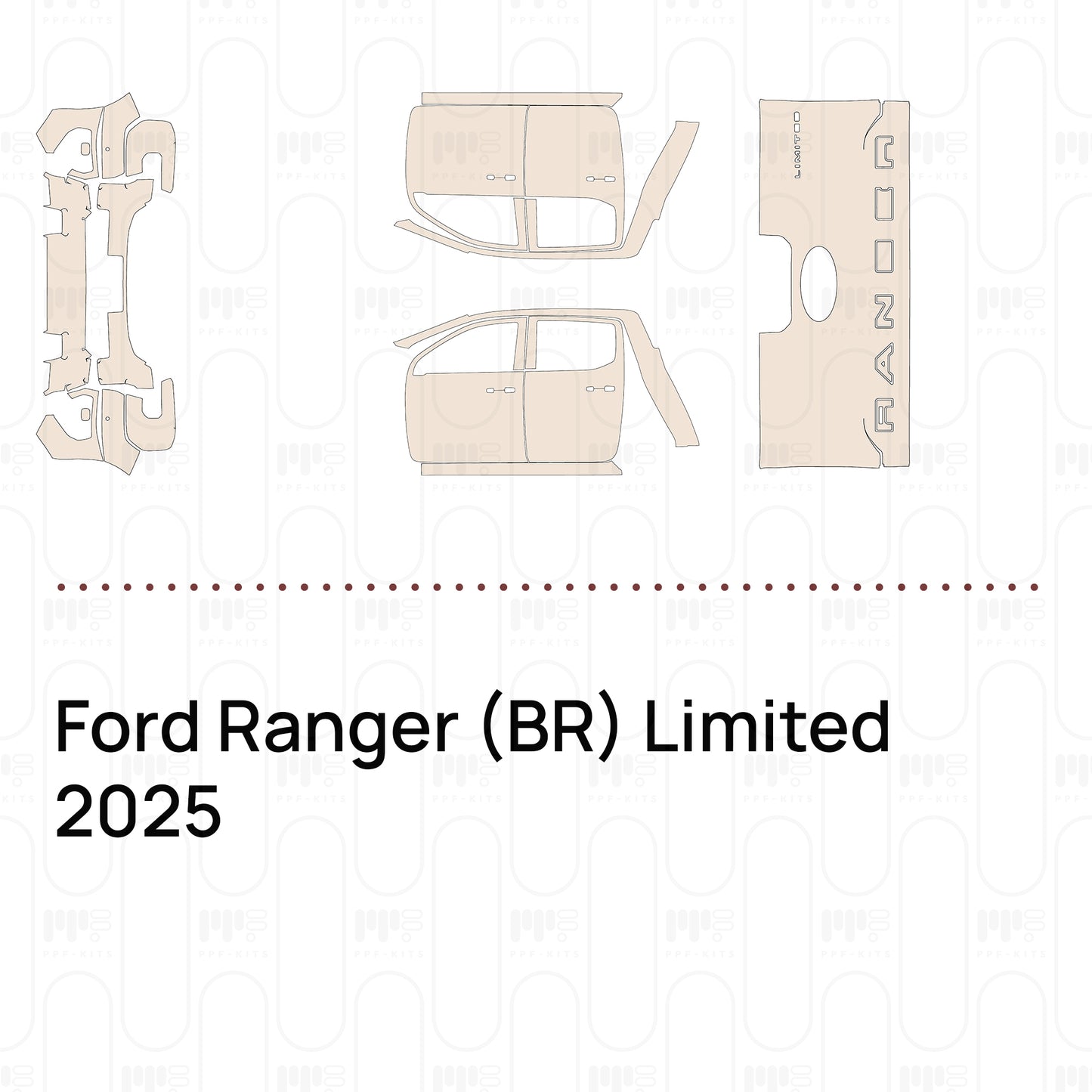 PPF precortado Ford Ranger (BR) Limited 2025