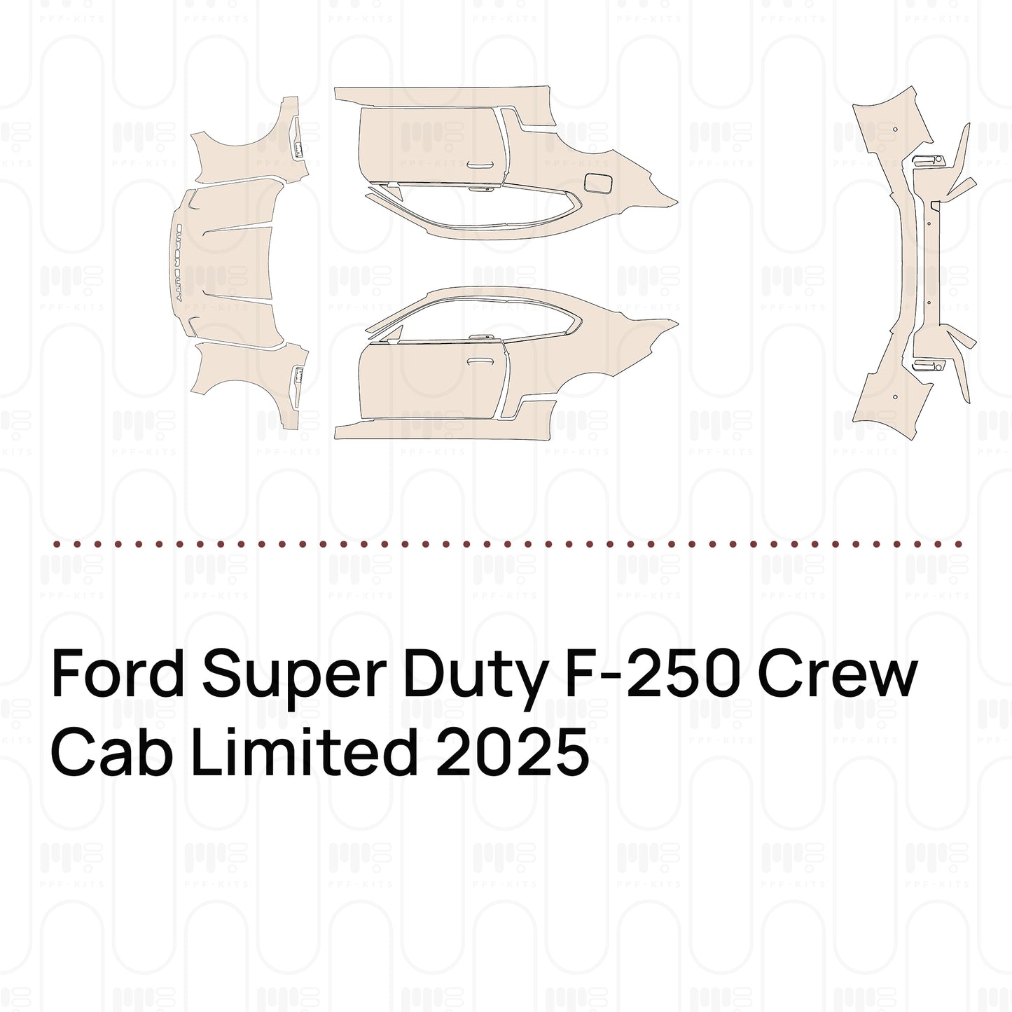 PPF precortado Ford Super Duty F-250 Crew Cab Limited 2025