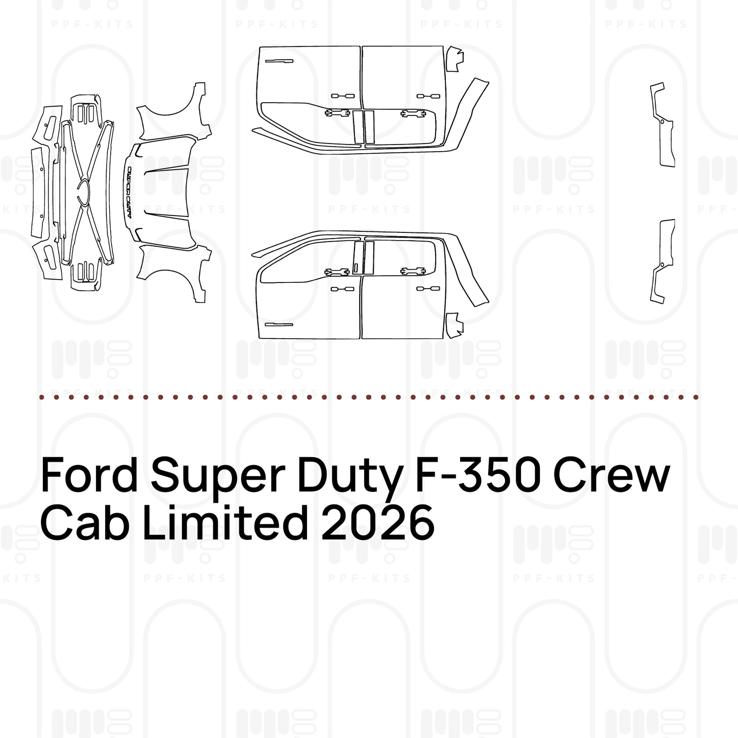 Pre-Cut PPF Ford Super Duty F-350 Crew Cab Limited 2026