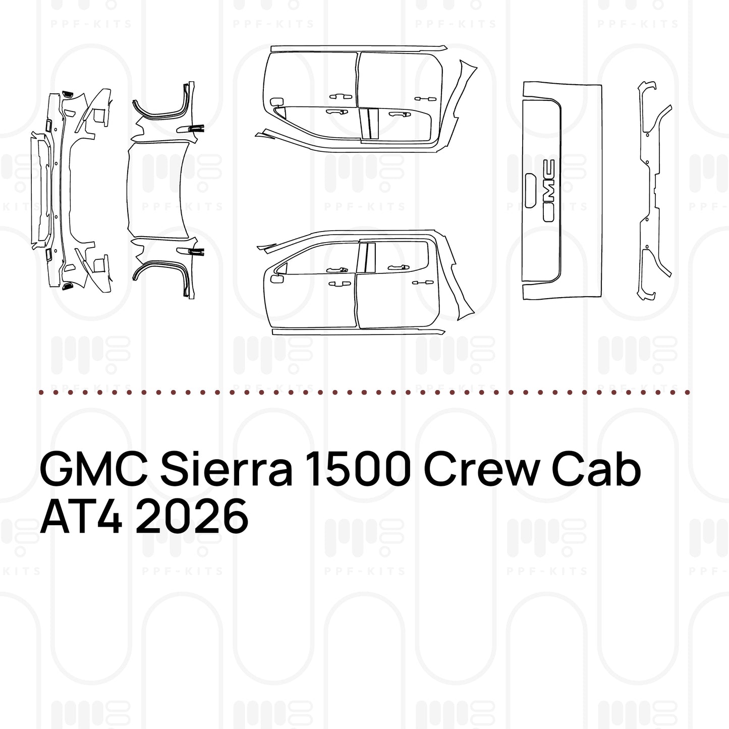 Pre-Cut PPF GMC Sierra 1500 Crew Cab AT4 2026
