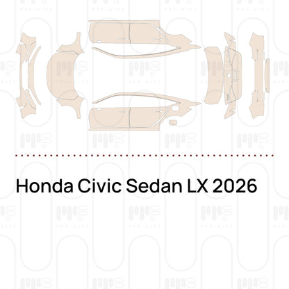 PPF precortado Honda Civic Sedan LX 2026