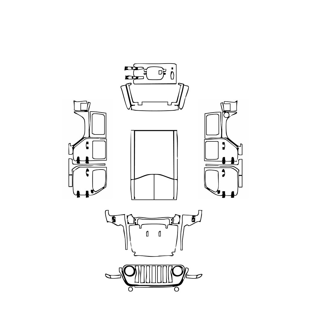 Pre-Cut PPF JEEP Wrangler 4 Door Sahara Altitude 2023 - PPF-Kits