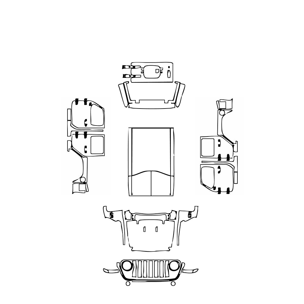 Pre-Cut PPF JEEP Wrangler 4 Door Willys Sport 2019 - PPF-Kits
