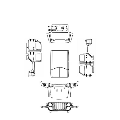 Pre-Cut PPF JEEP Wrangler 4xe Sahara 4xe 2018 - PPF-Kits