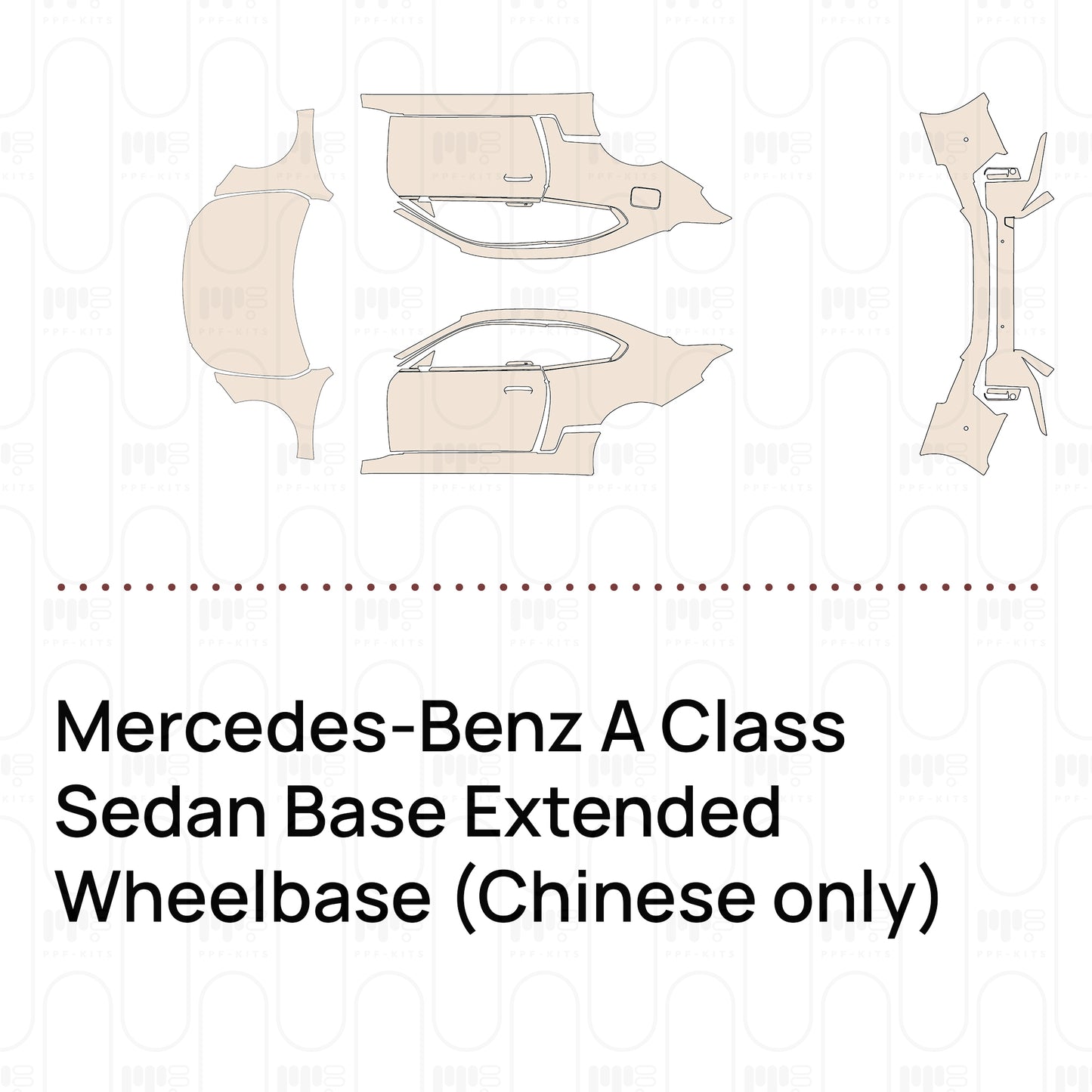 PPF precortado Mercedes-Benz A Class Sedan Base Extended Wheelbase (Chinese only) 2026