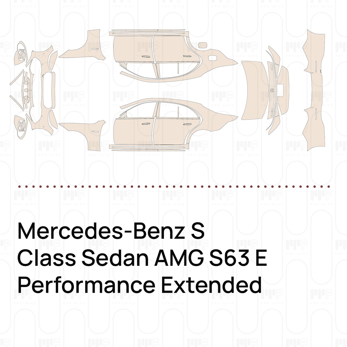 PPF precortado Mercedes-Benz S Class Sedan AMG S63 E Performance Extended Wheelbase 2023