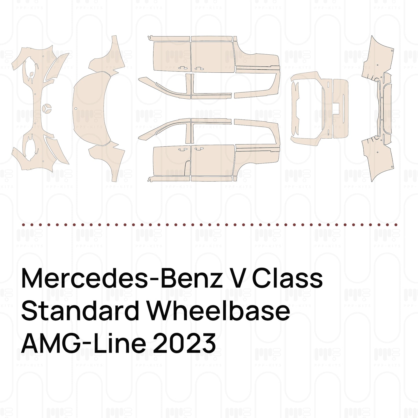 PPF precortado Mercedes-Benz V Class Standard Wheelbase AMG-Line 2023