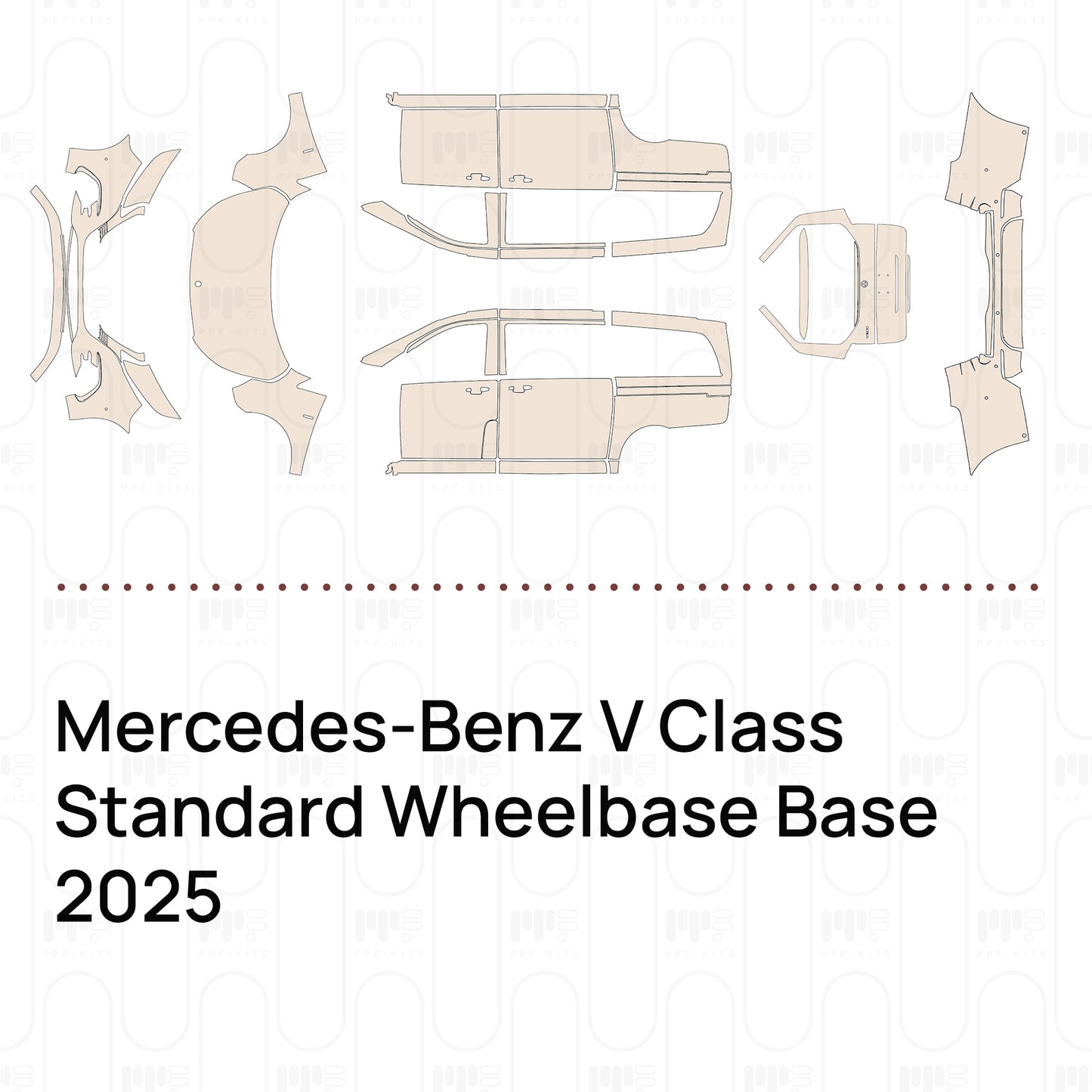 PPF precortado Mercedes-Benz V Class Standard Wheelbase Base 2025