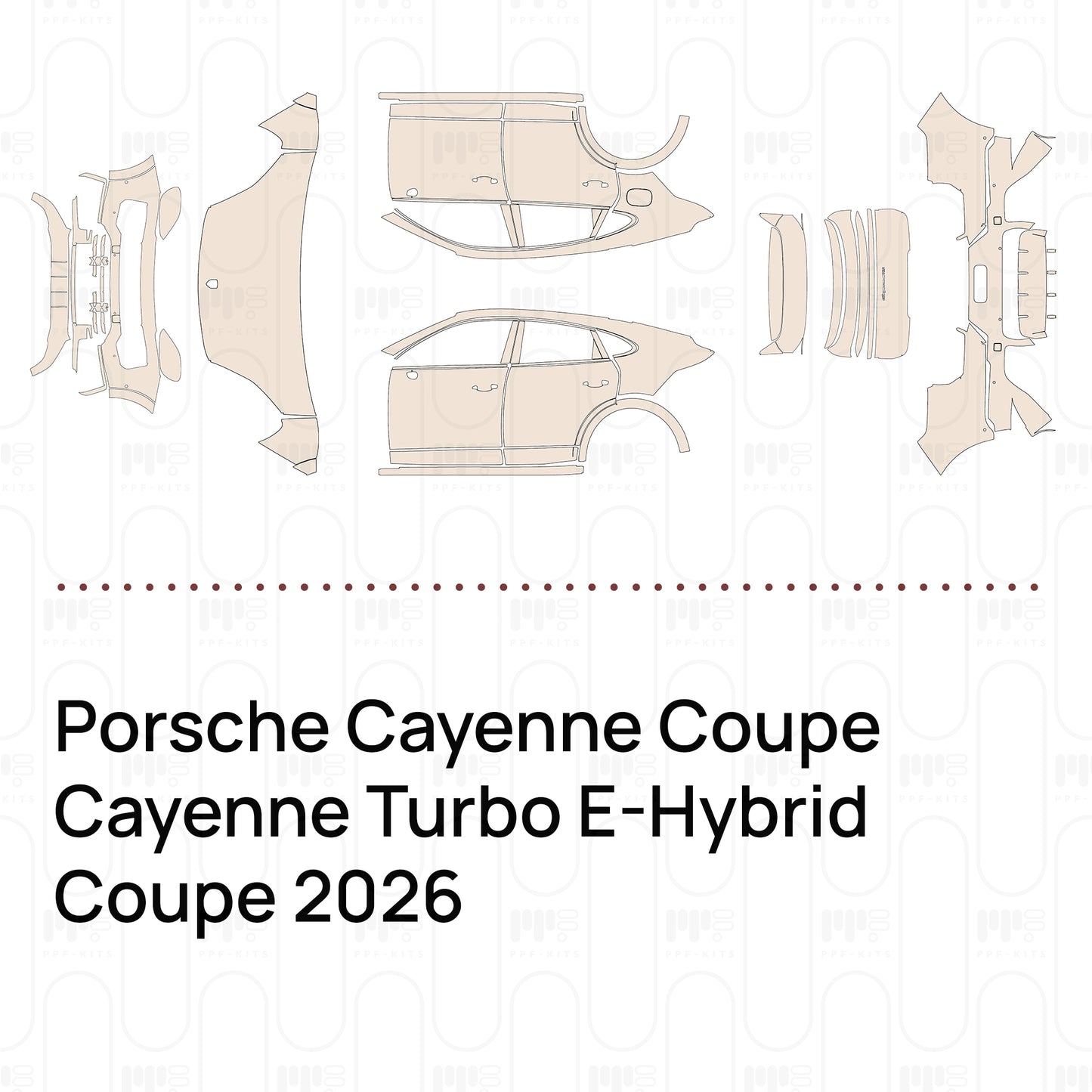 Pre-Cut PPF Porsche Cayenne Coupe Cayenne Turbo E-Hybrid Coupe 2026