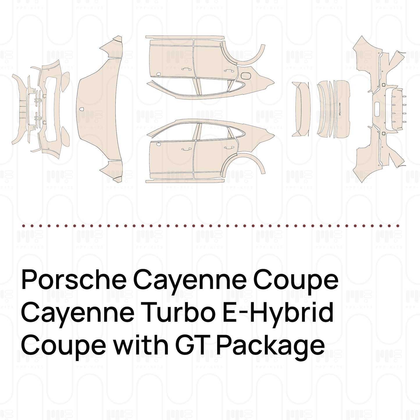 PPF precortado Porsche Cayenne Coupe Cayenne Turbo E-Hybrid Coupe with GT Package 2026