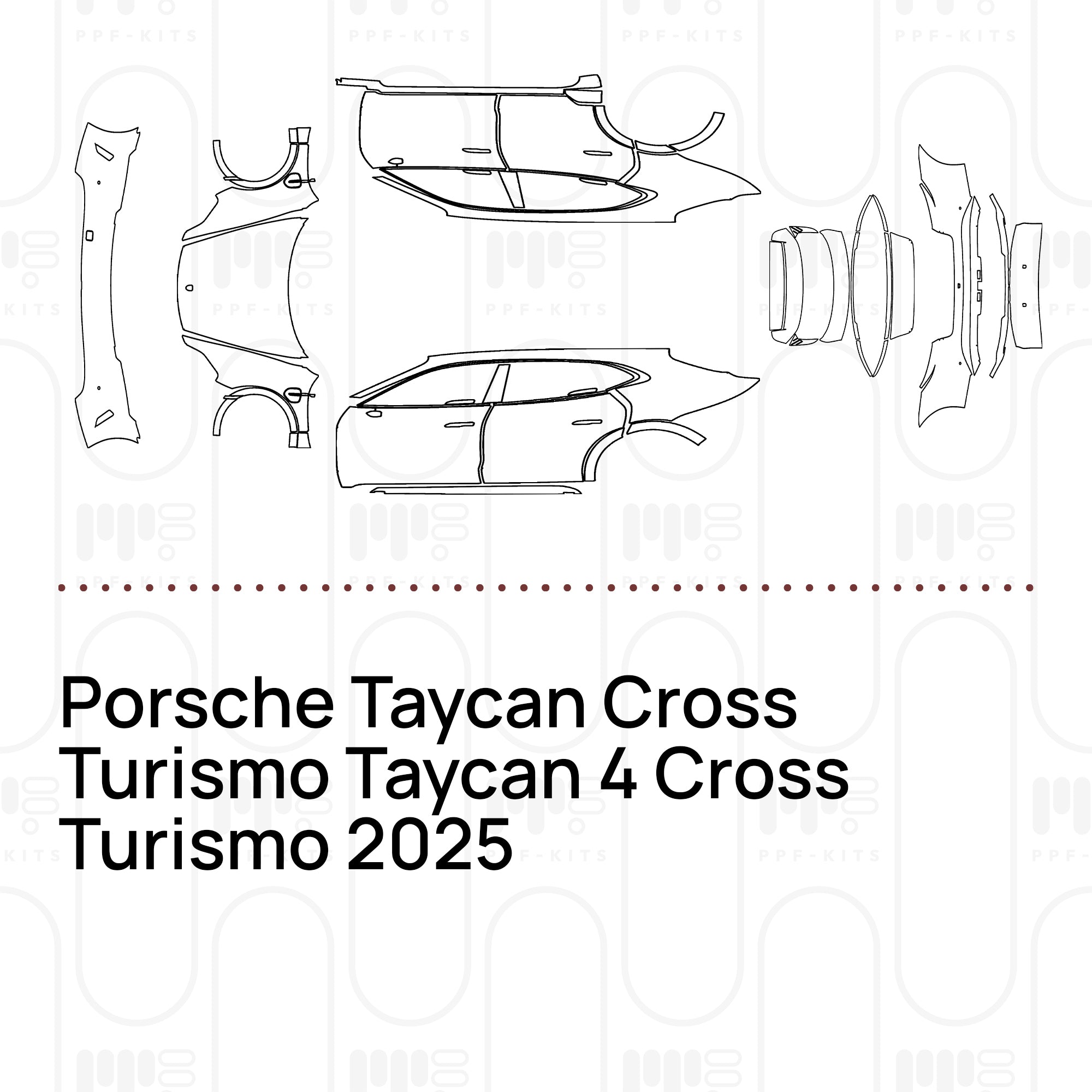 PPF precortado Porsche Taycan Cross Turismo Taycan 4 Cross Turismo 2025