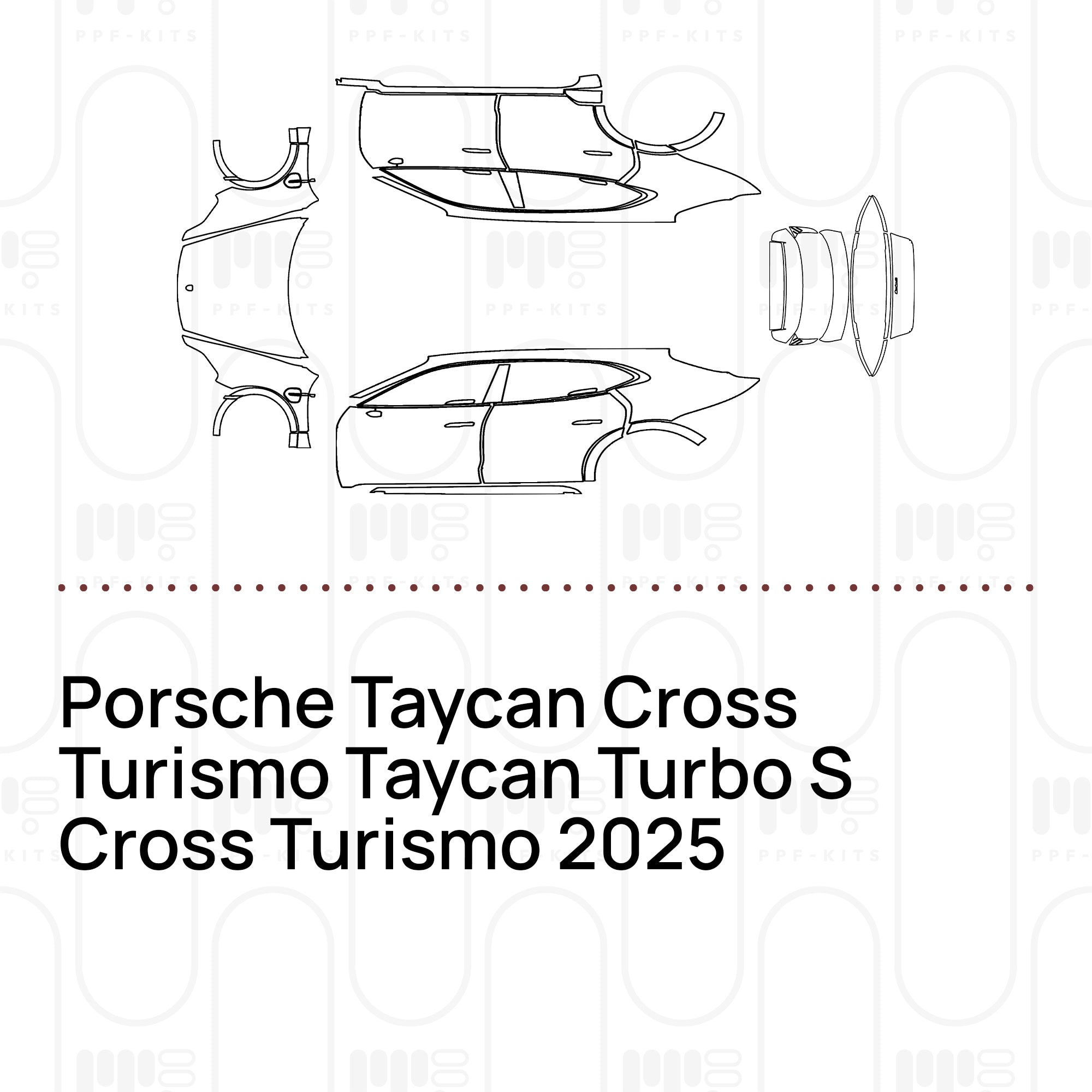 PPF precortado Porsche Taycan Cross Turismo Taycan Turbo S Cross Turismo 2025
