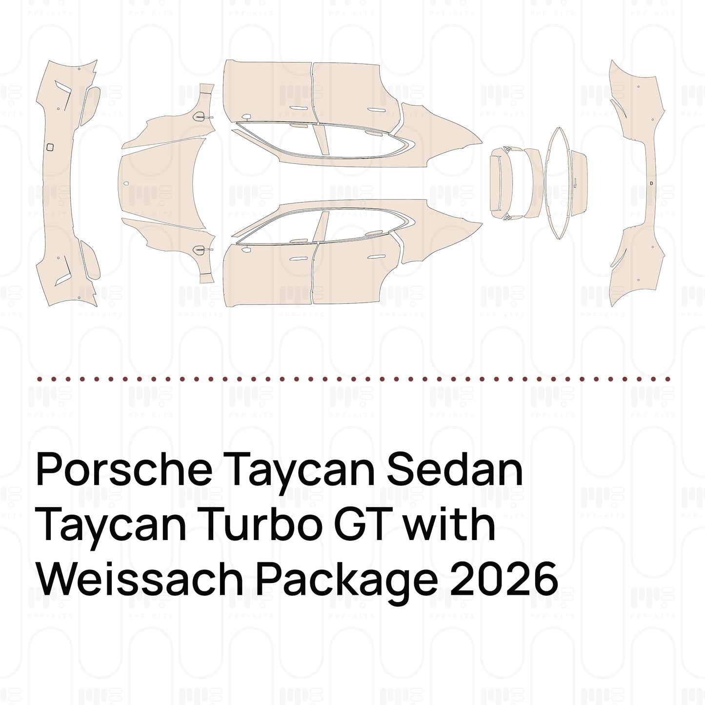 PPF precortado Porsche Taycan Sedan Taycan Turbo GT with Weissach Package 2026