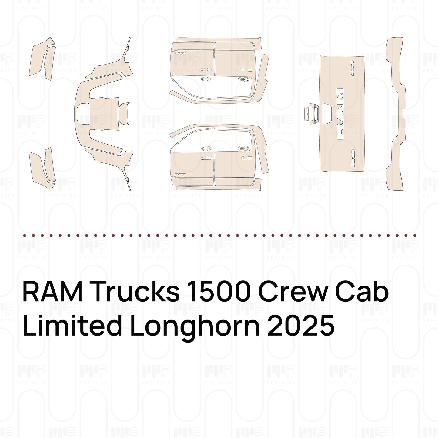 PPF precortado RAM Trucks 1500 Crew Cab Limited Longhorn 2025