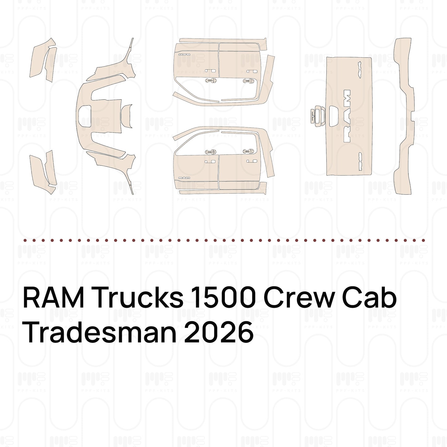 PPF precortado RAM Trucks 1500 Crew Cab Tradesman 2026