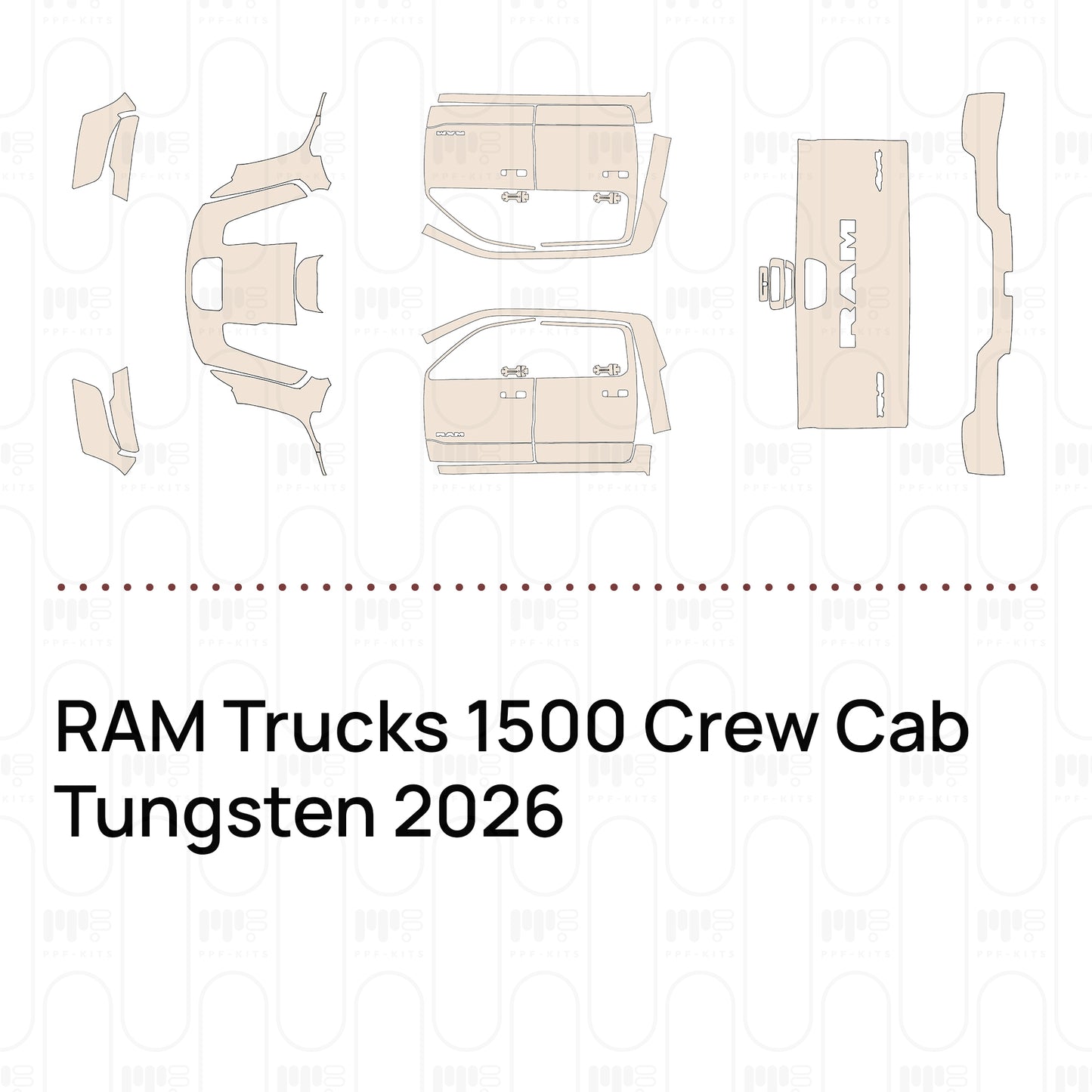 PPF precortado RAM Trucks 1500 Crew Cab Tungsten 2026