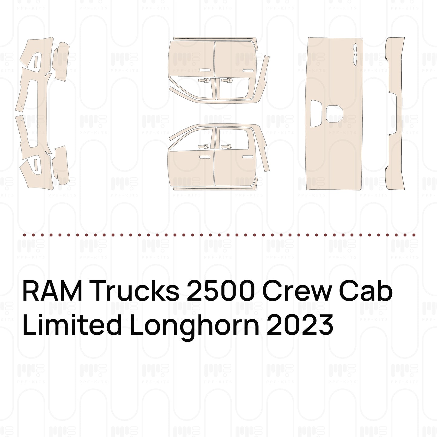 Pre-Cut PPF RAM Trucks 2500 Crew Cab Limited Longhorn 2023