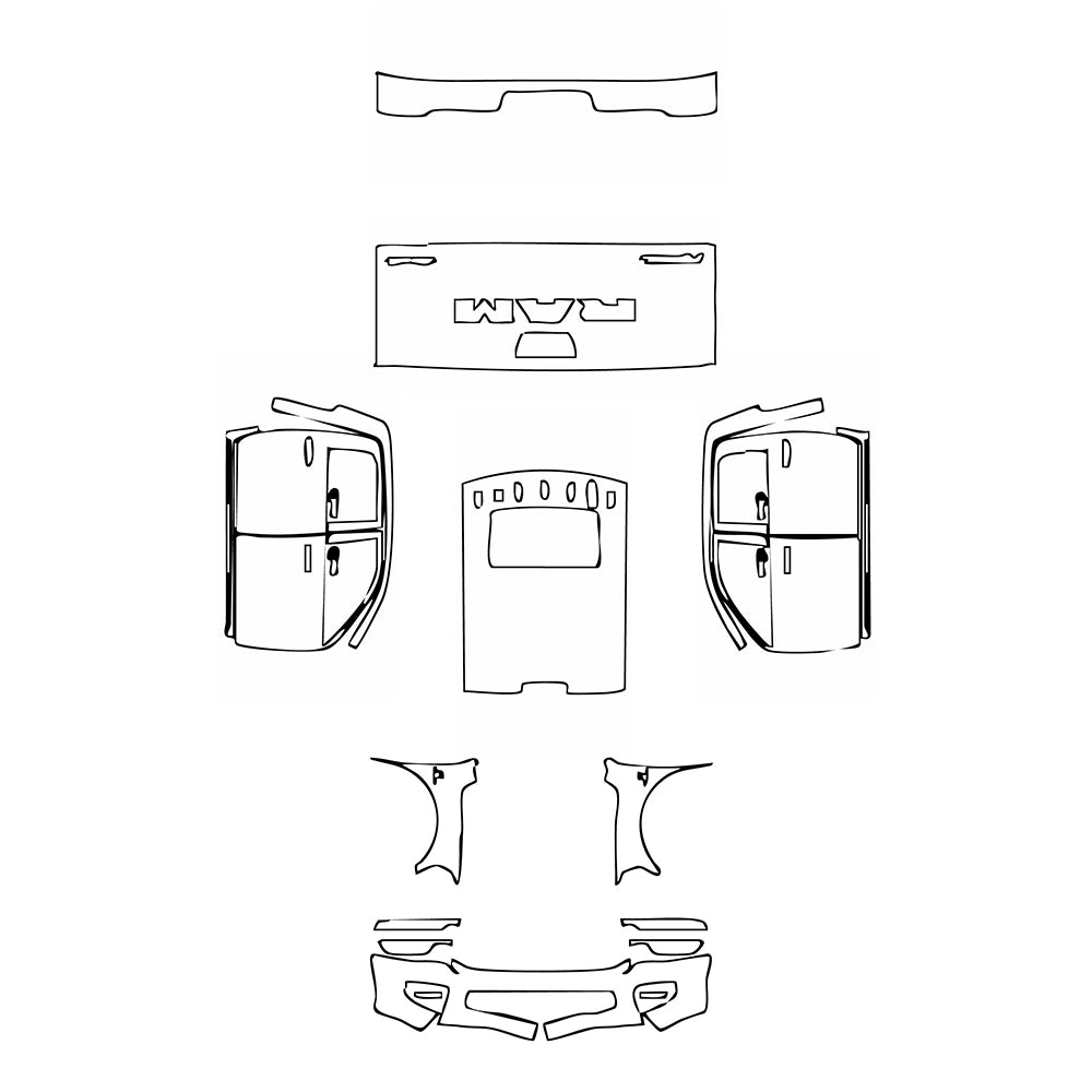 Pre-Cut PPF RAM Trucks 2500 Crew Cab Rebel 2025 - PPF-Kits