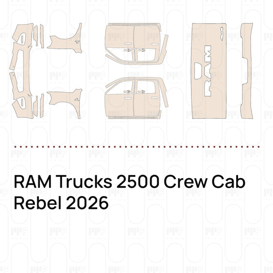 RAM Trucks 2500 Crew Cab Rebel 2026 – Lámina de protección PPF precortada