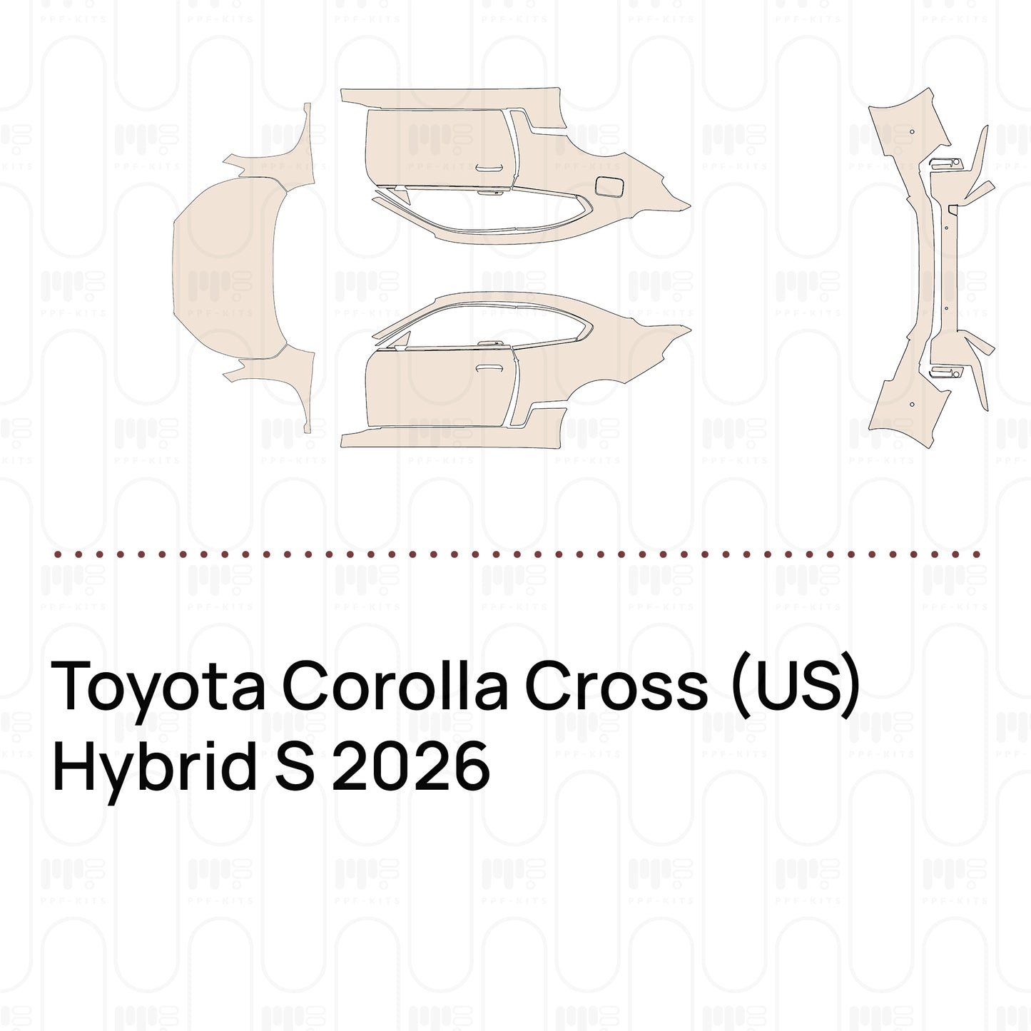 PPF precortado Toyota Corolla Cross (US) Hybrid S 2026