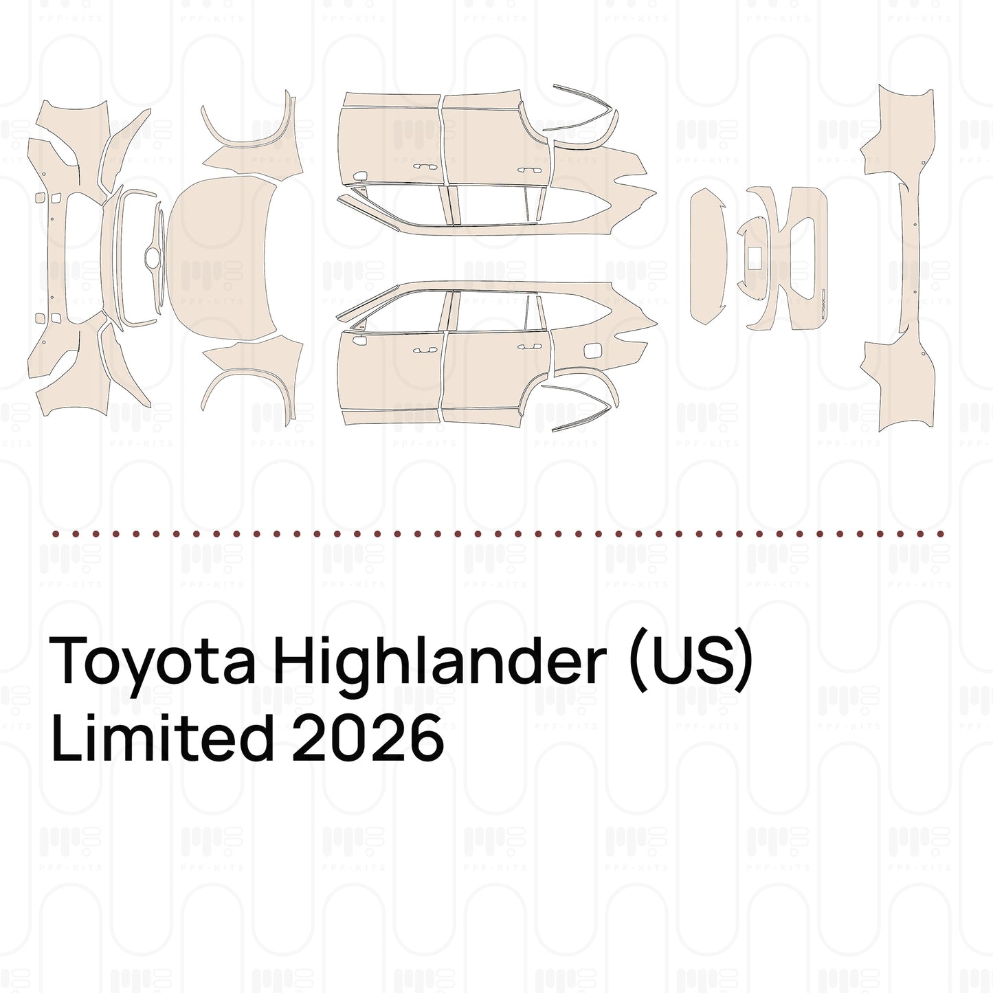 PPF precortado Toyota Highlander (US) Limited 2026