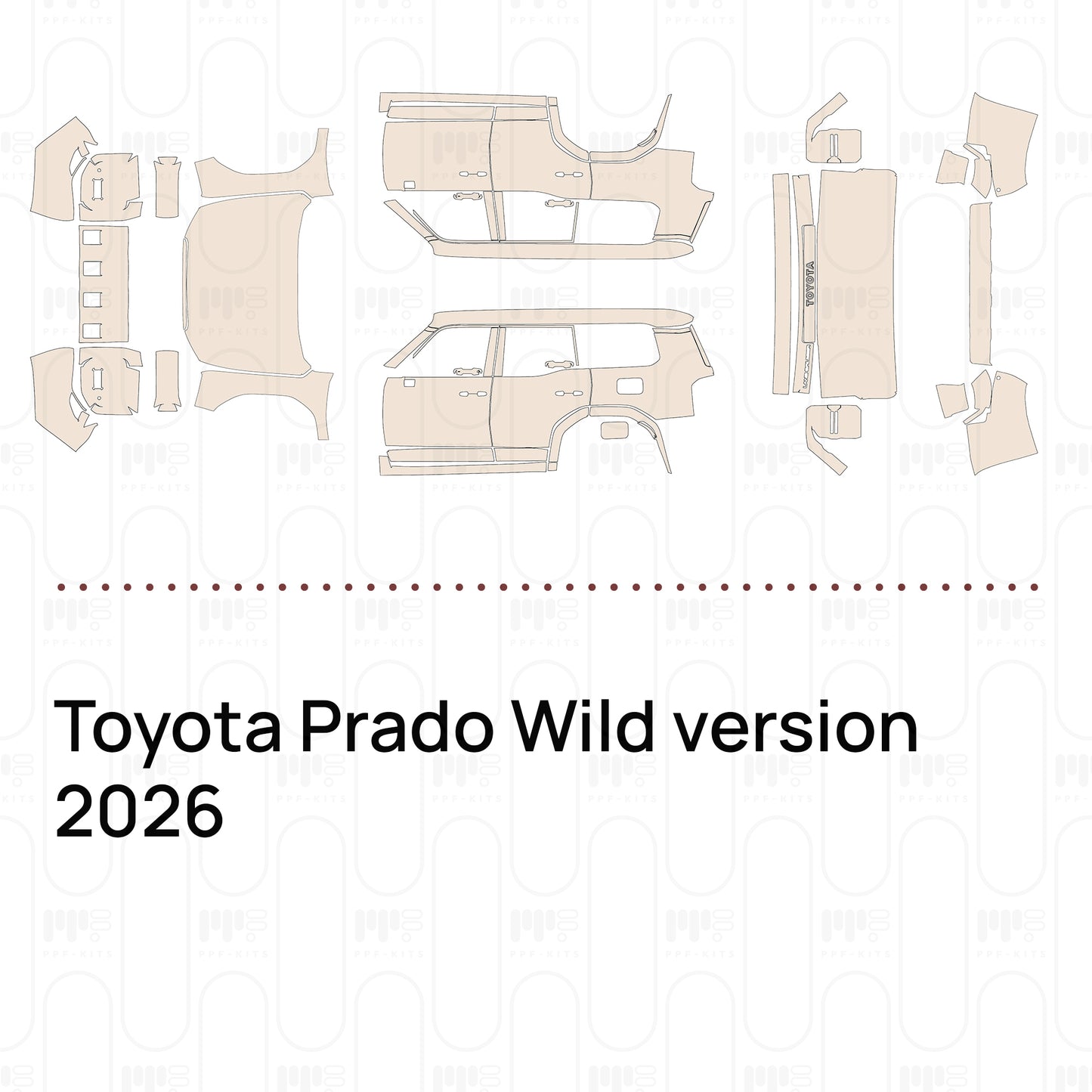 PPF precortado Toyota Prado Wild version 2026