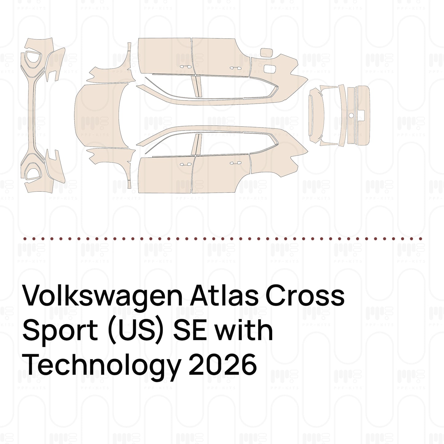 PPF precortado Volkswagen Atlas Cross Sport (US) SE with Technology 2026