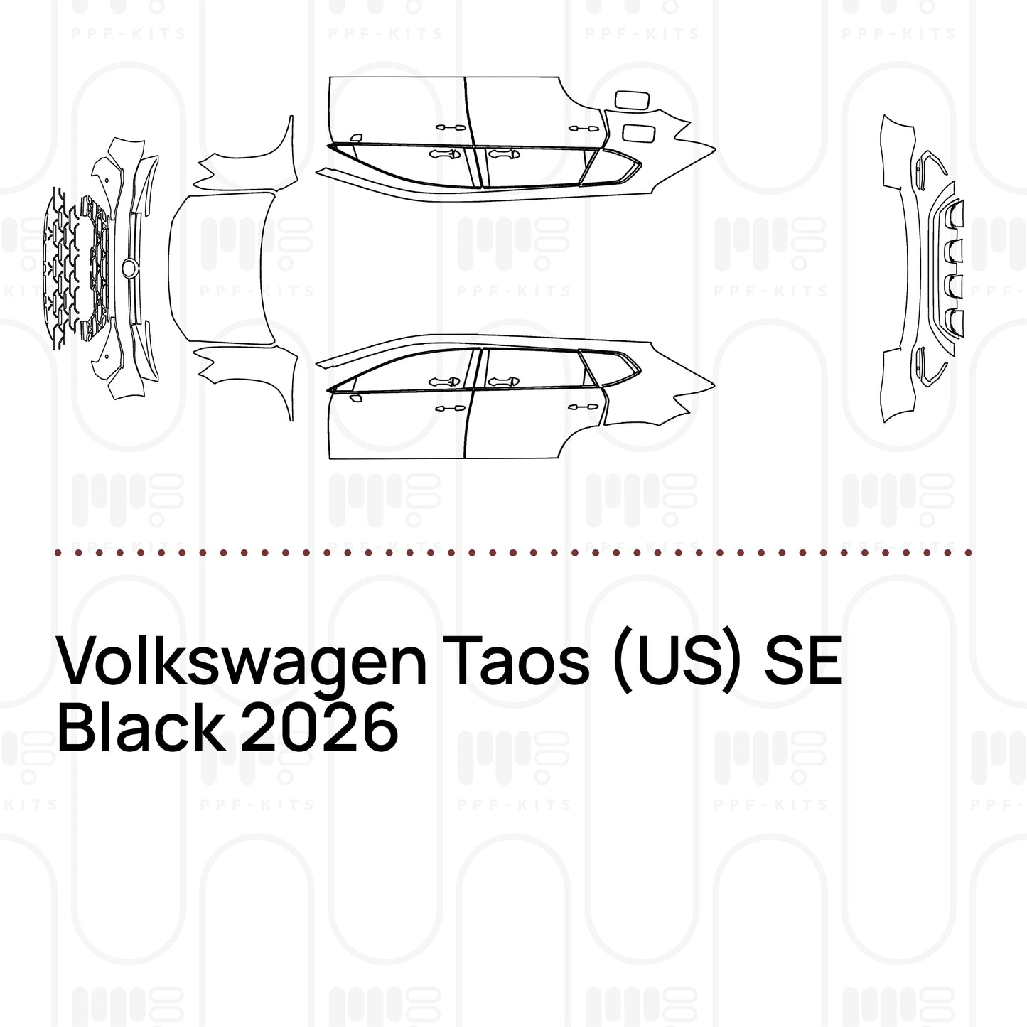 Pre-Cut PPF Volkswagen Taos (US) SE Black 2026