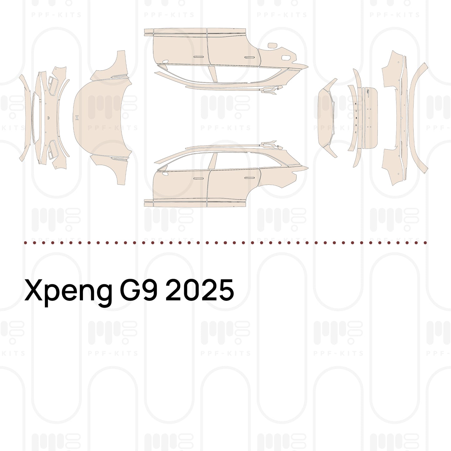 Xpeng G9 2025 – Lámina de protección PPF precortada